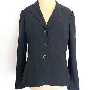 Evan-Picone Black Striped Fitted Blazer Suit Jacket Size 8